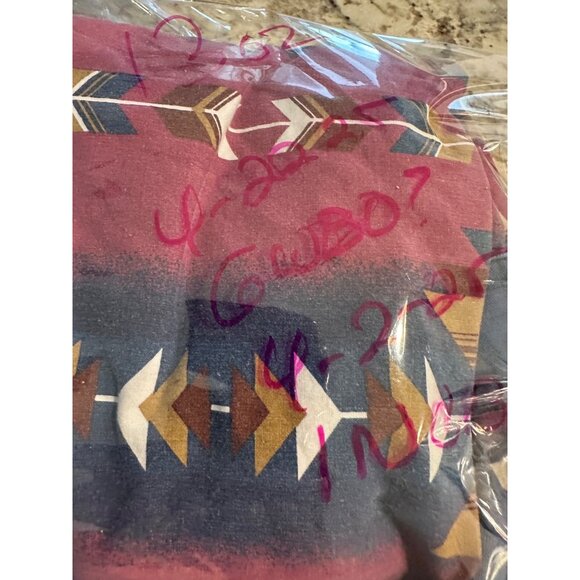Vtg Adobe Rose Western Button-Up Shirt 1X Aztec Brushpopper Long Sleeve Cotton - Picture 14 of 15